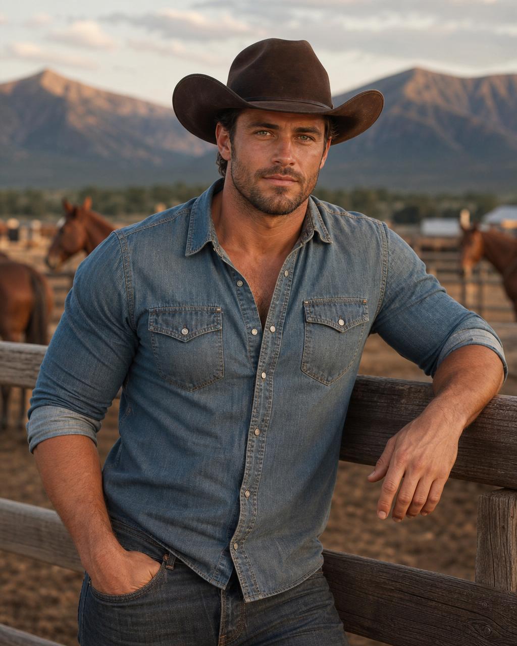 Identity portrait of Beau, working ranch owner.