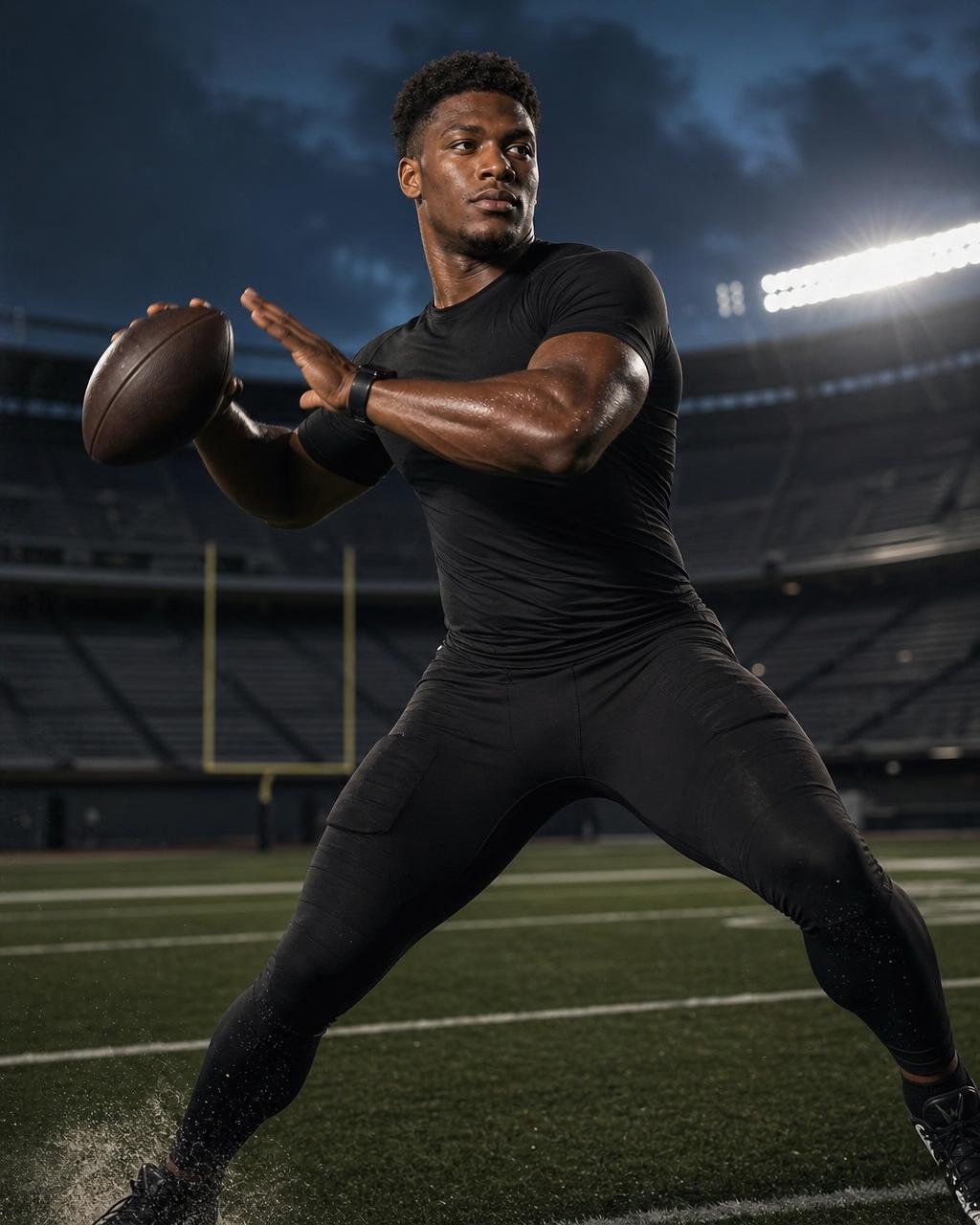 Competence scene with Cam Reed, university quarterback and professional prospect.