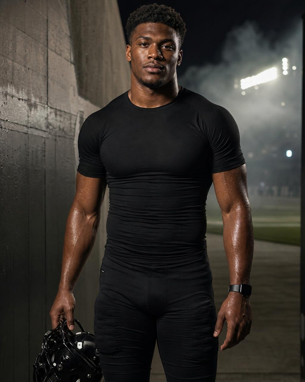 Identity portrait of Cam Reed, university quarterback and professional prospect.