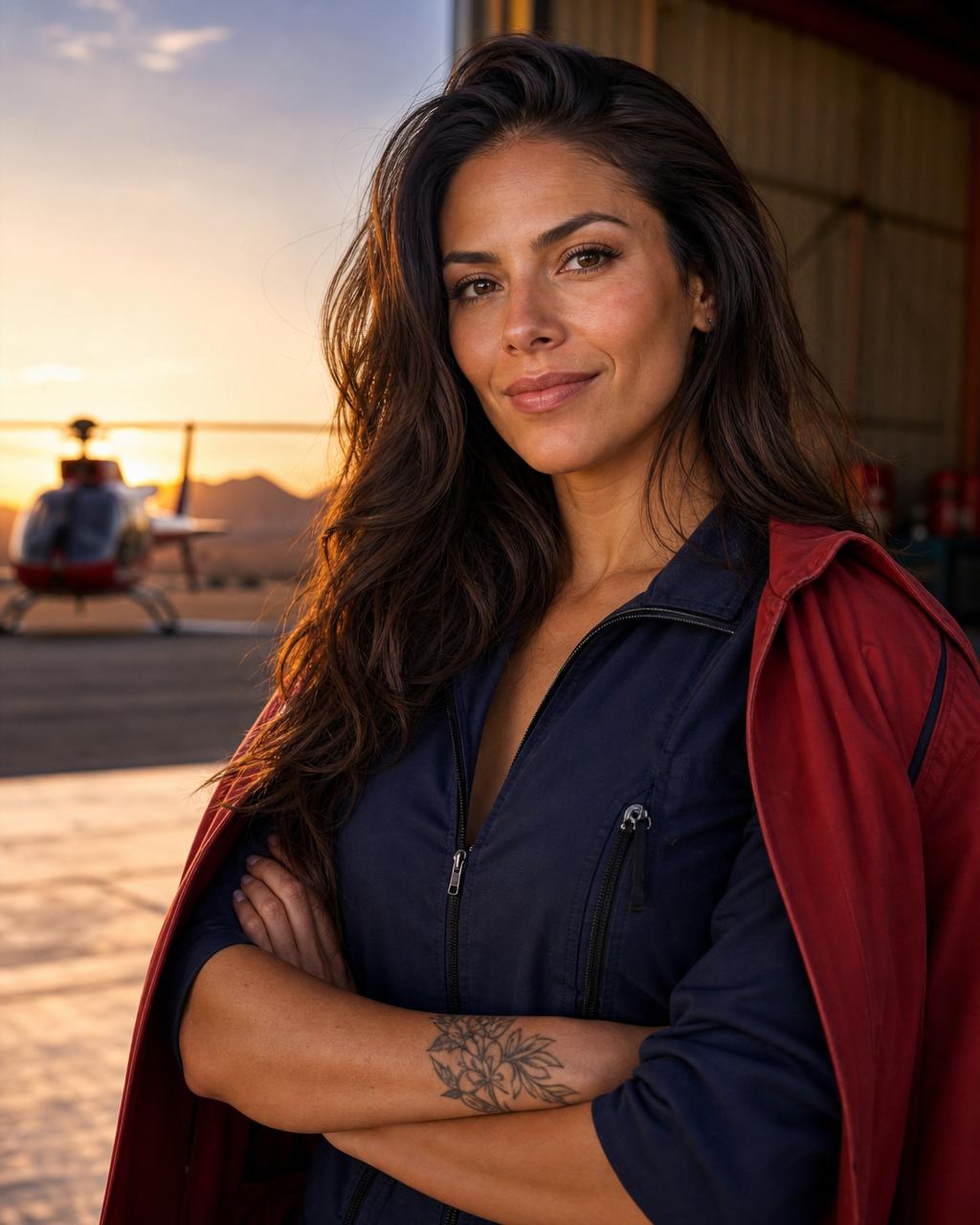 Identity portrait of Elena Morales, flight trauma nurse.