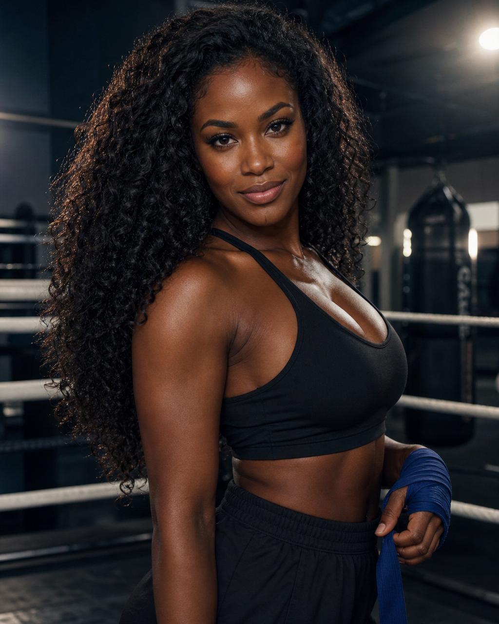 Identity portrait of Nora Baptiste, primary school teacher and amateur boxing coach.