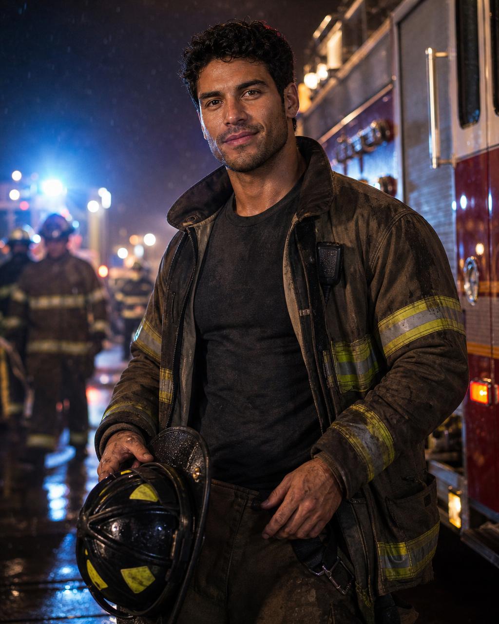 Competence scene with Rafael Reyes, urban firefighter and rescue specialist.