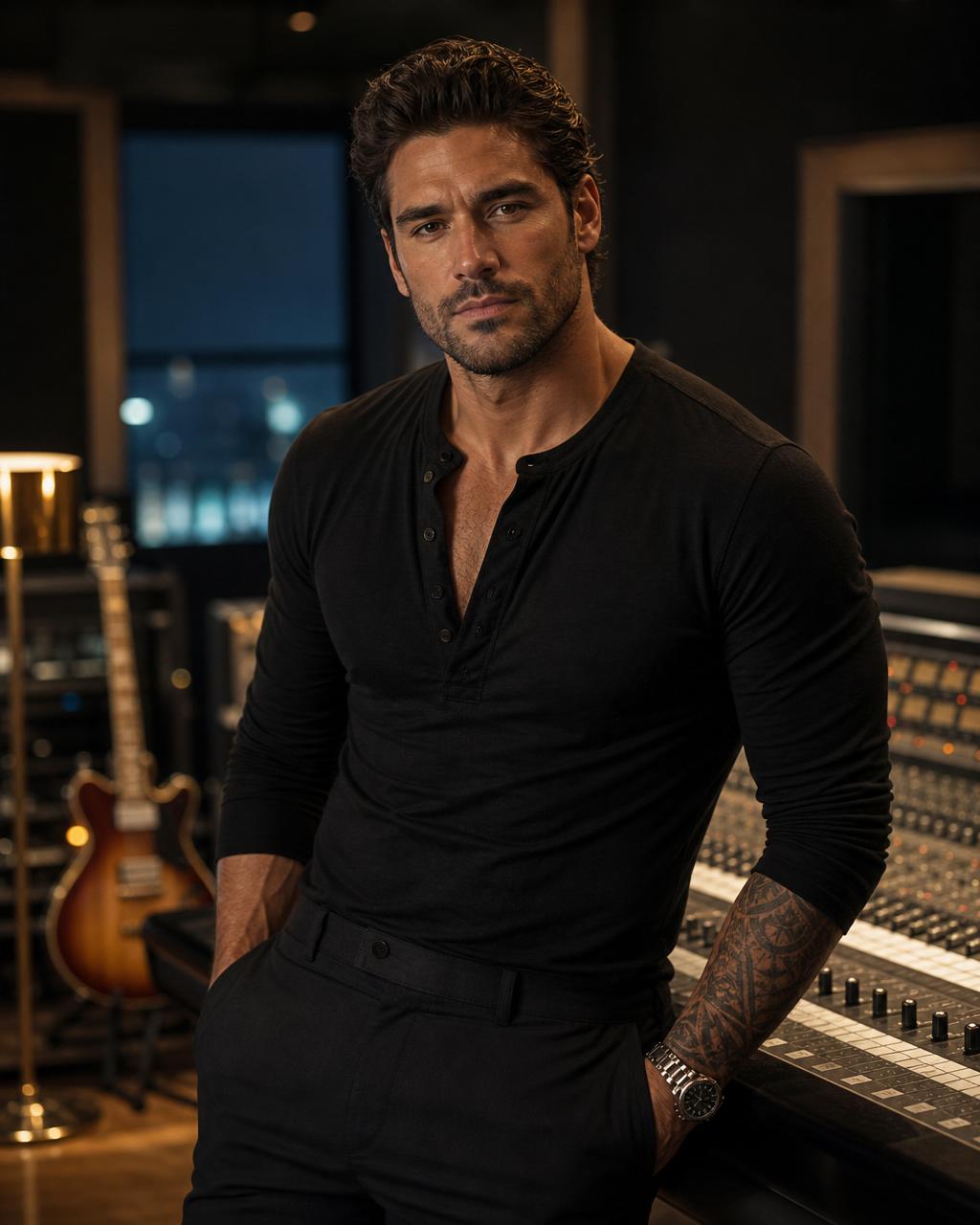 Identity portrait of Ronan, rock musician.